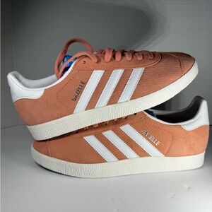 adidas Gazelle Suede Sneakers - Coral/White